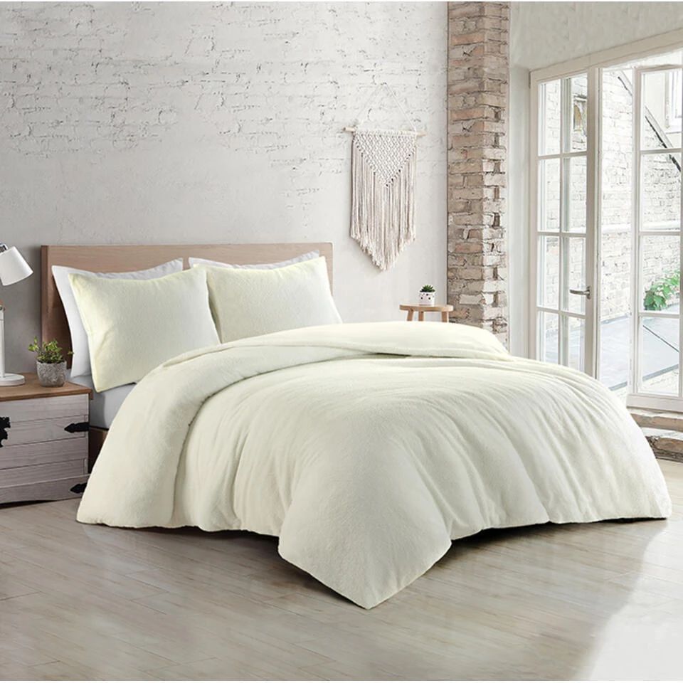 Zavelo Teddy Comfort Dekbedovertrek Creme-2-persoons (200 X 200/220 Cm) 5 Zavelo Teddy Comfort Dekbedovertrek Creme-2-persoons (200 X 200/220 Cm) - Afbeelding 3