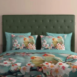 Good Morning Love Birds Dekbedovertrek Aqua-Lits-jumeaux (240 X 200/220 Cm) -Leen Bakker Winkel 07edb022b89d416385beefd28907080e 1