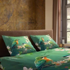 Pure Dekbedovertrek "bloemen En Vogels" - Groen - (240x200/220 Cm) - Microfiber -Leen Bakker Winkel 093b391132c34391b02fba0287fb075f
