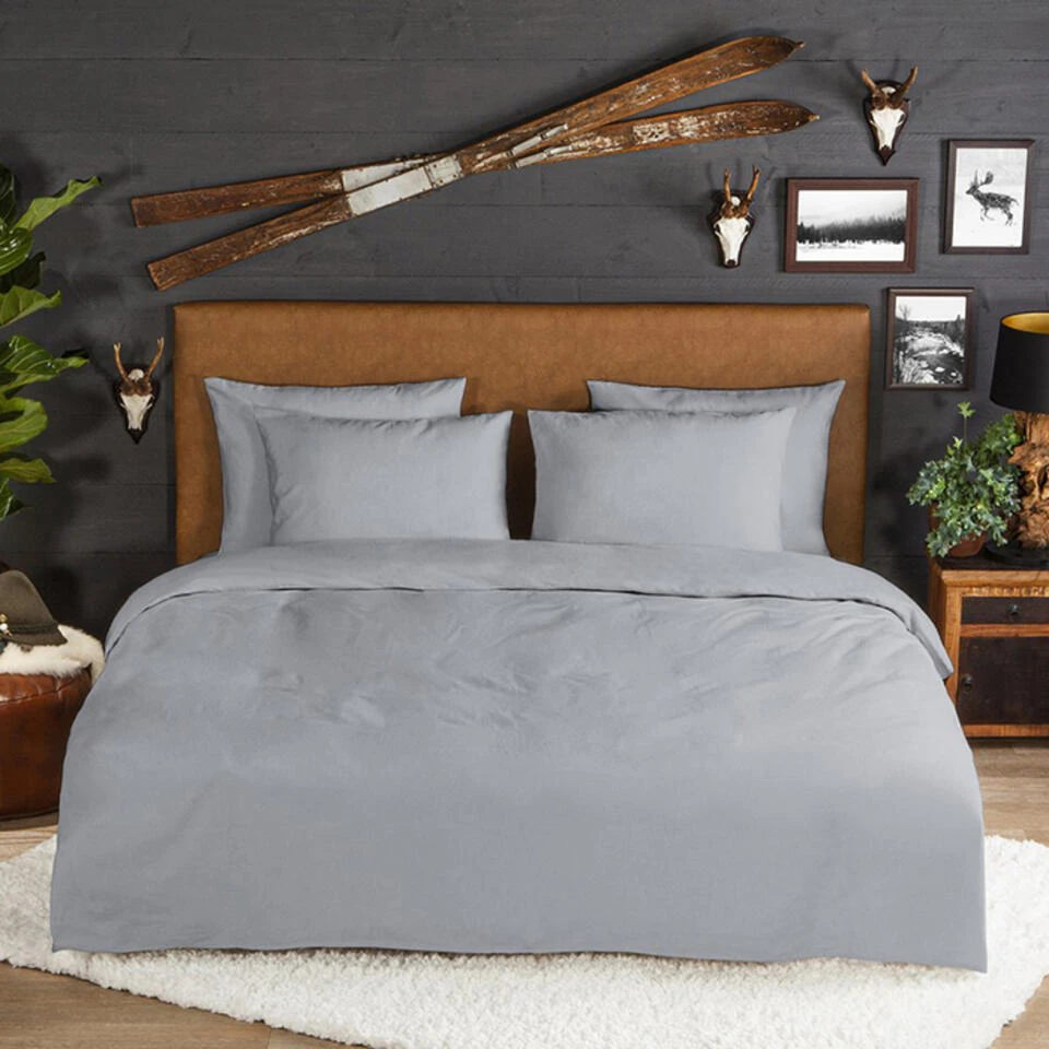 Zavelo Flanellette Effen Dekbedovertrek Grijs-Lits-jumeaux (240 X 200/220 Cm) 6 Zavelo Flanellette Effen Dekbedovertrek Grijs-Lits-jumeaux (240 X 200/220 Cm) - Afbeelding 4