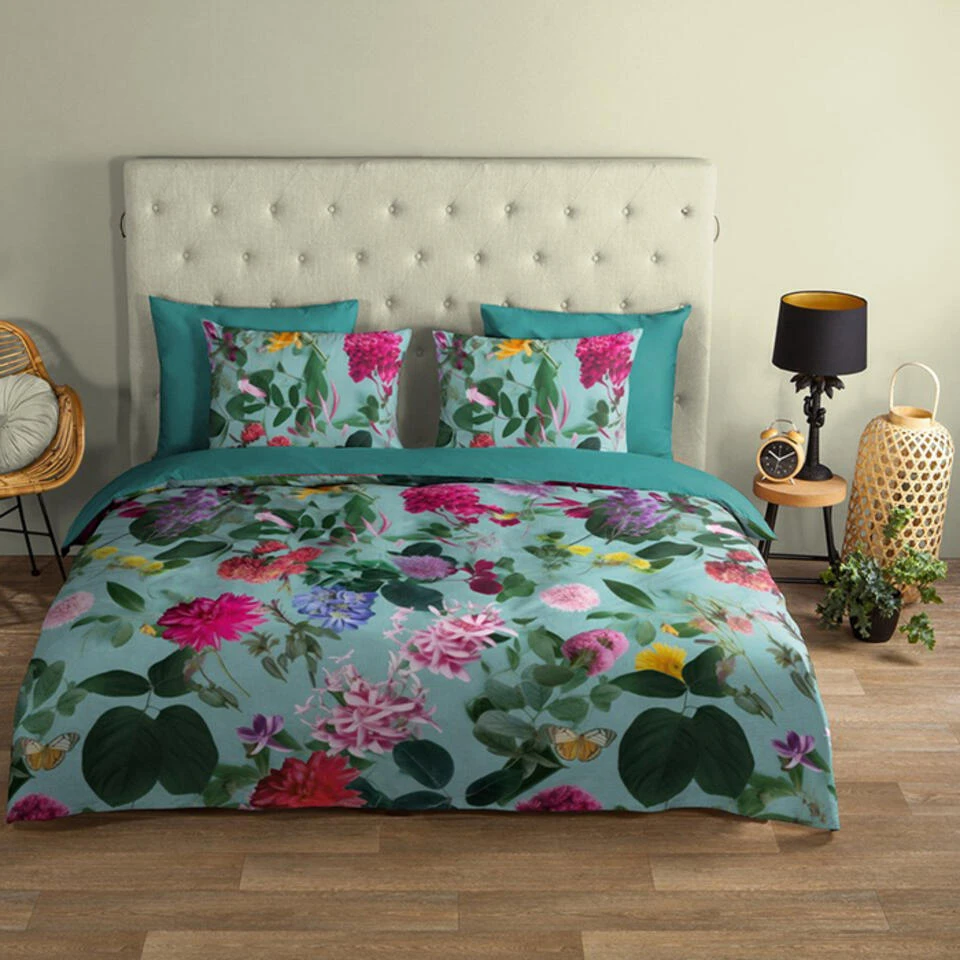 Good Morning Flowerdream Dekbedovertrek Aqua-Lits-jumeaux (240 X 200/220 Cm) 5 Good Morning Flowerdream Dekbedovertrek Aqua-Lits-jumeaux (240 X 200/220 Cm) - Afbeelding 3