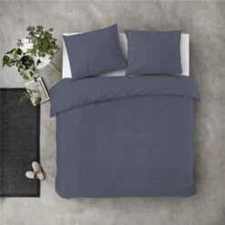 Byrklund - Dekbedovertrek Sleep Softly - 200x220 Cm - Donker Blauw -Leen Bakker Winkel 1000012890 0102