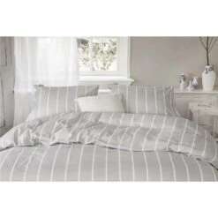 Walra - Dekbedovertrek Preppy Pinstripe - 140x220 Cm - Grijs -Leen Bakker Winkel 1000012962 0103