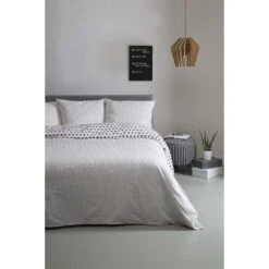 Ten Cate Katoenen Tweepersoons Dekbedovertrek - 200x200/220 - Wieber Antraciet -Leen Bakker Winkel 1000023943 0110