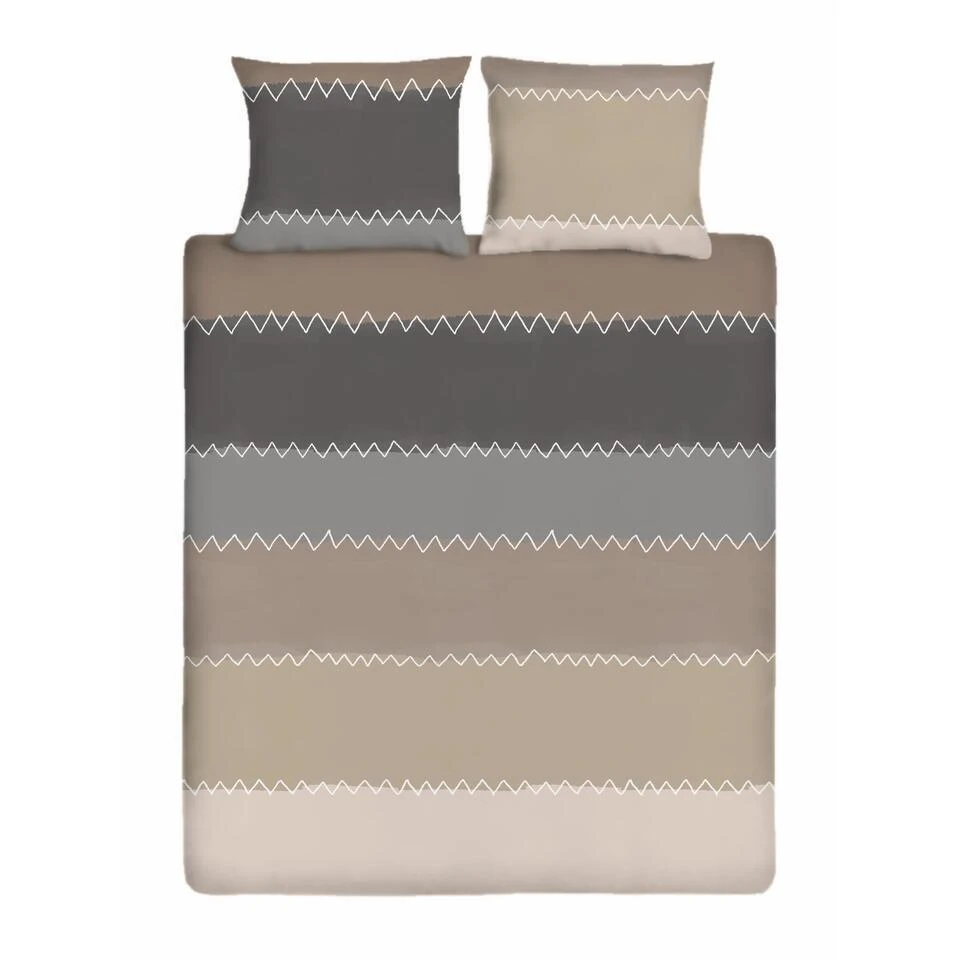 Ten Cate Katoenen Tweepersoons Dekbedovertrek - 200x200/220 - Zig Zag Taupe 3 Ten Cate Katoenen Tweepersoons Dekbedovertrek - 200x200/220 - Zig Zag Taupe