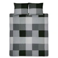 Ten Cate Katoenen Eenpersoons Dekbedovertrek - 140x200/220 - Block Antraciet
