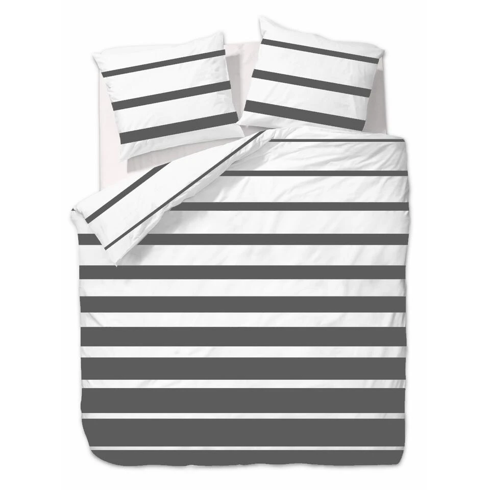 Ten Cate Katoenen Tweepersoons Dekbedovertrek - 200x200/220 - Celia Antraciet 3 Ten Cate Katoenen Tweepersoons Dekbedovertrek - 200x200/220 - Celia Antraciet