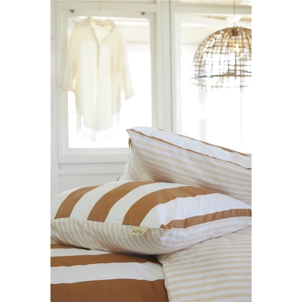 Walra - Dekbedovertrek Classic Stripe - 200x220 Cm - Cognac 4 Walra - Dekbedovertrek Classic Stripe - 200x220 Cm - Cognac - Afbeelding 2