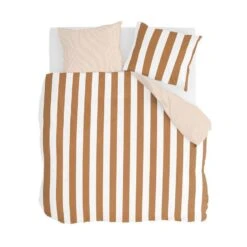 Walra - Dekbedovertrek Classic Stripe - 200x220 Cm - Cognac