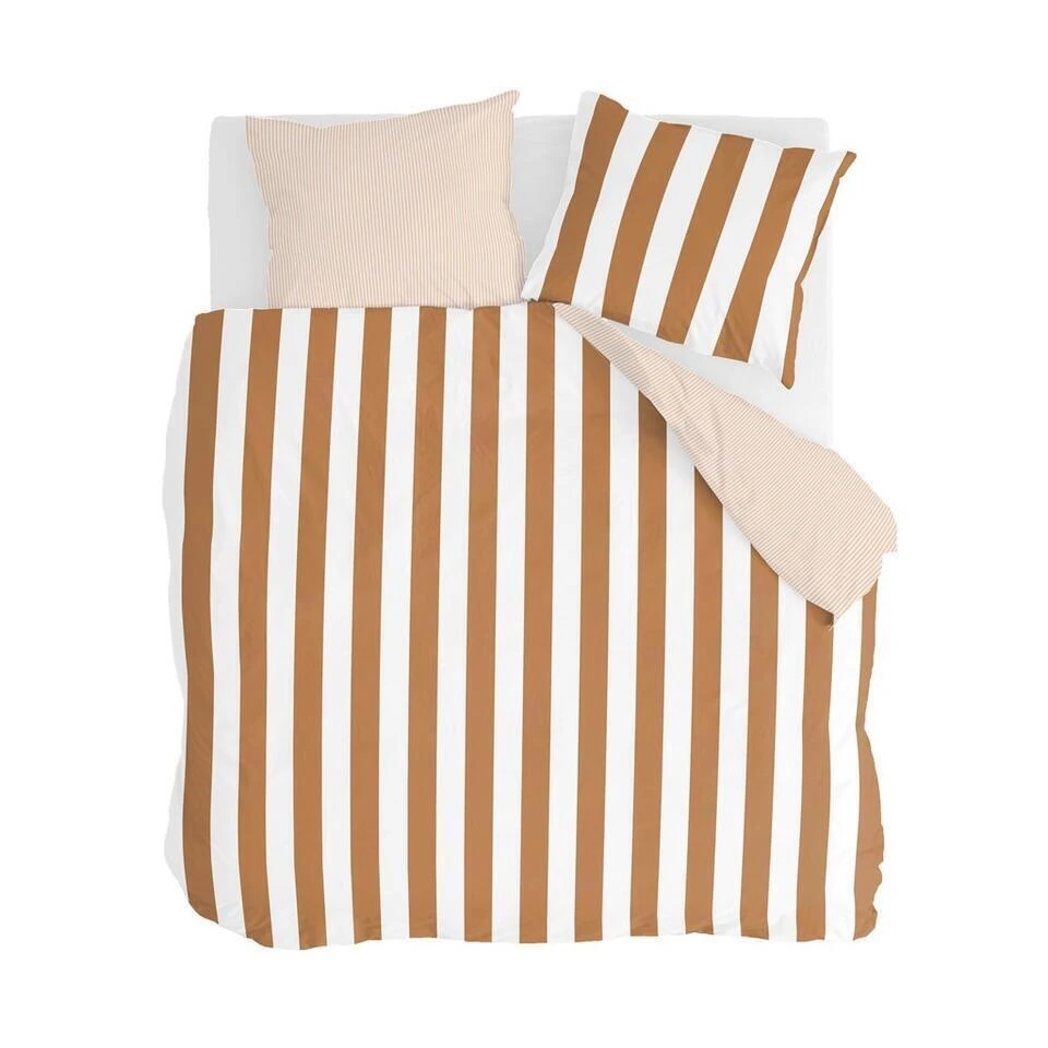 Walra - Dekbedovertrek Classic Stripe - 200x220 Cm - Cognac 3 Walra - Dekbedovertrek Classic Stripe - 200x220 Cm - Cognac