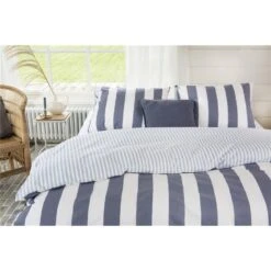 Walra - Dekbedovertrek Classic Stripe - 140x220 Cm - Blauw -Leen Bakker Winkel 1000024986 0101