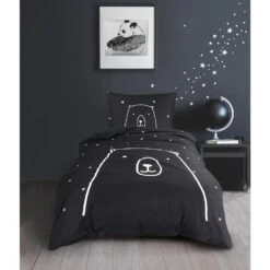 Kidzroom Bear Dekbedovertrek - 120x150 - Zwart -Leen Bakker Winkel 1000025137 0101
