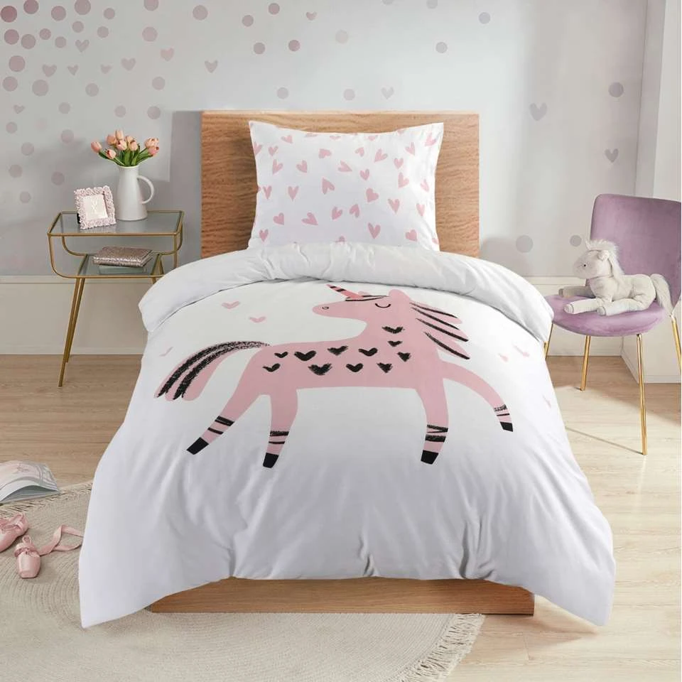 Kidzroom Unicorn Dekbedovertrek - 120x150 - Wit 4 Kidzroom Unicorn Dekbedovertrek - 120x150 - Wit - Afbeelding 2