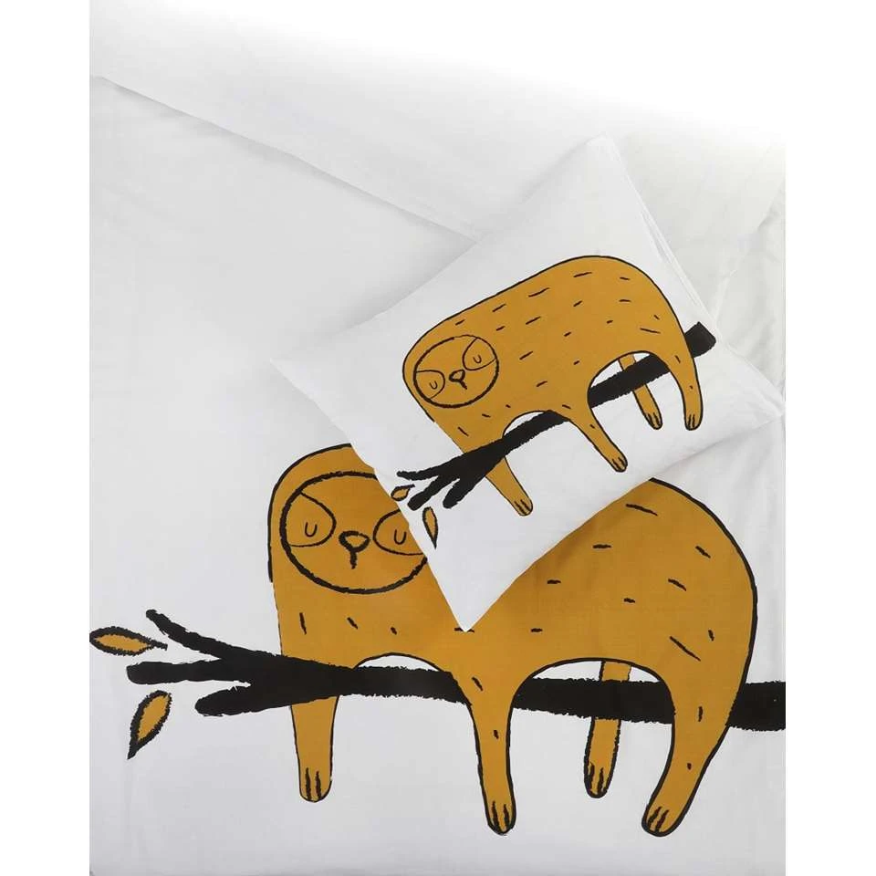 Kidzroom Sloth Dekbedovertrek - 140x200 - Wit 6 Kidzroom Sloth Dekbedovertrek - 140x200 - Wit - Afbeelding 4
