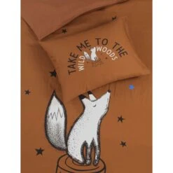 Kidzroom Fox Dekbedovertrek - 120x150 - Bruin -Leen Bakker Winkel 1000025155 0102