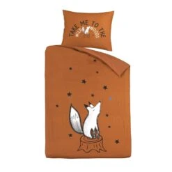 Kidzroom Fox Dekbedovertrek - 120x150 - Bruin