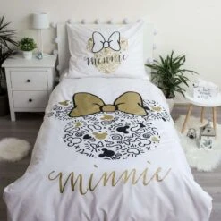 Disney Minnie Mouse Dekbedovertrek Gold - Eenpersoons - 140 X 200 Cm - Katoen -Leen Bakker Winkel 1000025431 0101