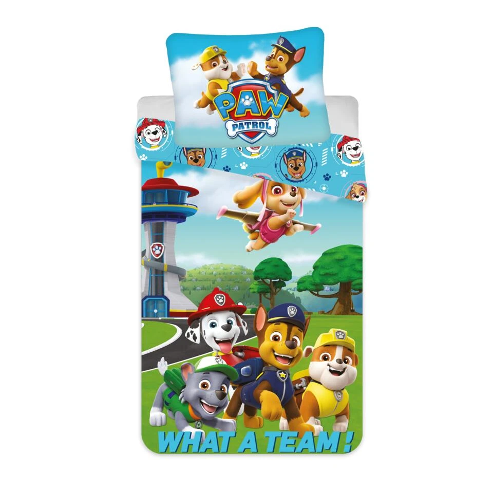 PAW Patrol Dekbedovertrek What A Team! - Eenpersoons - 140 X 200 Cm - Katoen 3 PAW Patrol Dekbedovertrek What A Team! - Eenpersoons - 140 X 200 Cm - Katoen