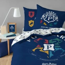 Harry Potter Dekbedovertrek Poudlard - Eenpersoons - 140 X 200 Cm - Katoen -Leen Bakker Winkel 1000028637 0102