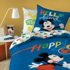 Disney Mickey Mouse Dekbedovertrek Happy - Eenpersoons - 140 X 200 Cm - Katoen 8 Disney Mickey Mouse Dekbedovertrek Happy - Eenpersoons - 140 X 200 Cm - Katoen -Leen Bakker Winkel 1000028660 0102