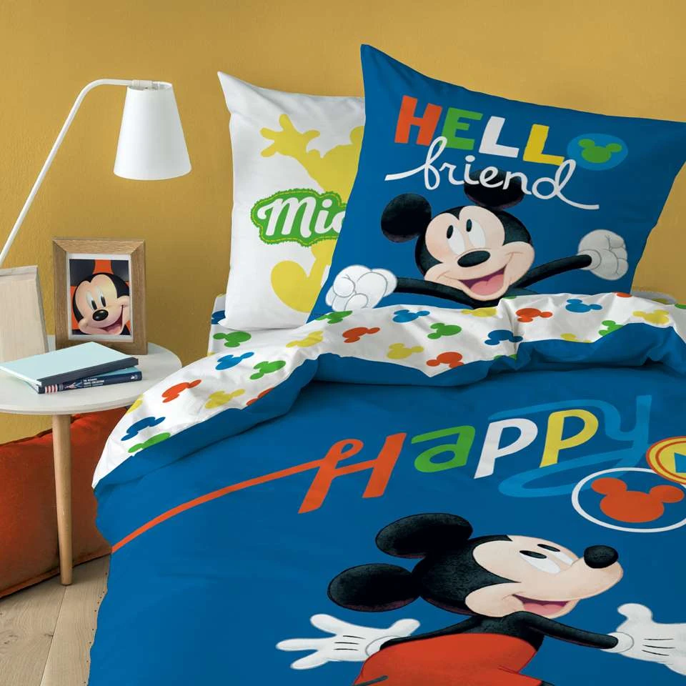 Disney Mickey Mouse Dekbedovertrek Happy - Eenpersoons - 140 X 200 Cm - Katoen 5 Disney Mickey Mouse Dekbedovertrek Happy - Eenpersoons - 140 X 200 Cm - Katoen - Afbeelding 3