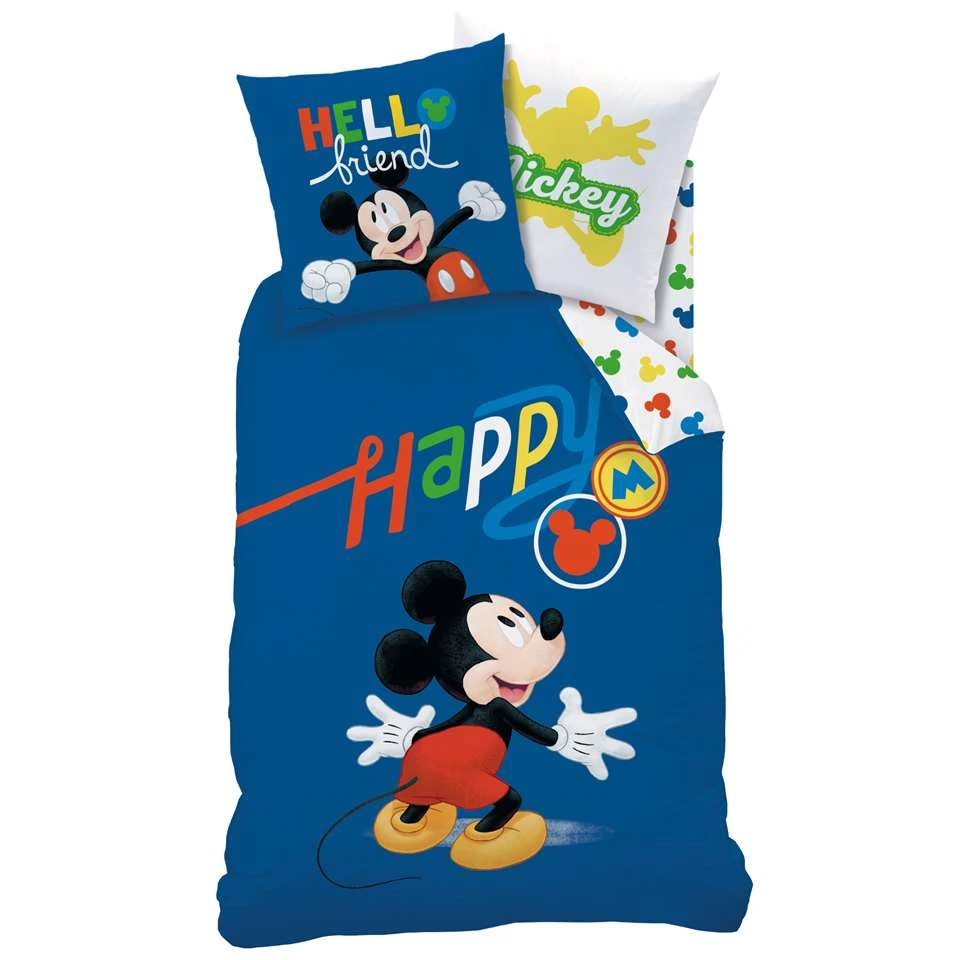 Disney Mickey Mouse Dekbedovertrek Happy - Eenpersoons - 140 X 200 Cm - Katoen 6 Disney Mickey Mouse Dekbedovertrek Happy - Eenpersoons - 140 X 200 Cm - Katoen - Afbeelding 4