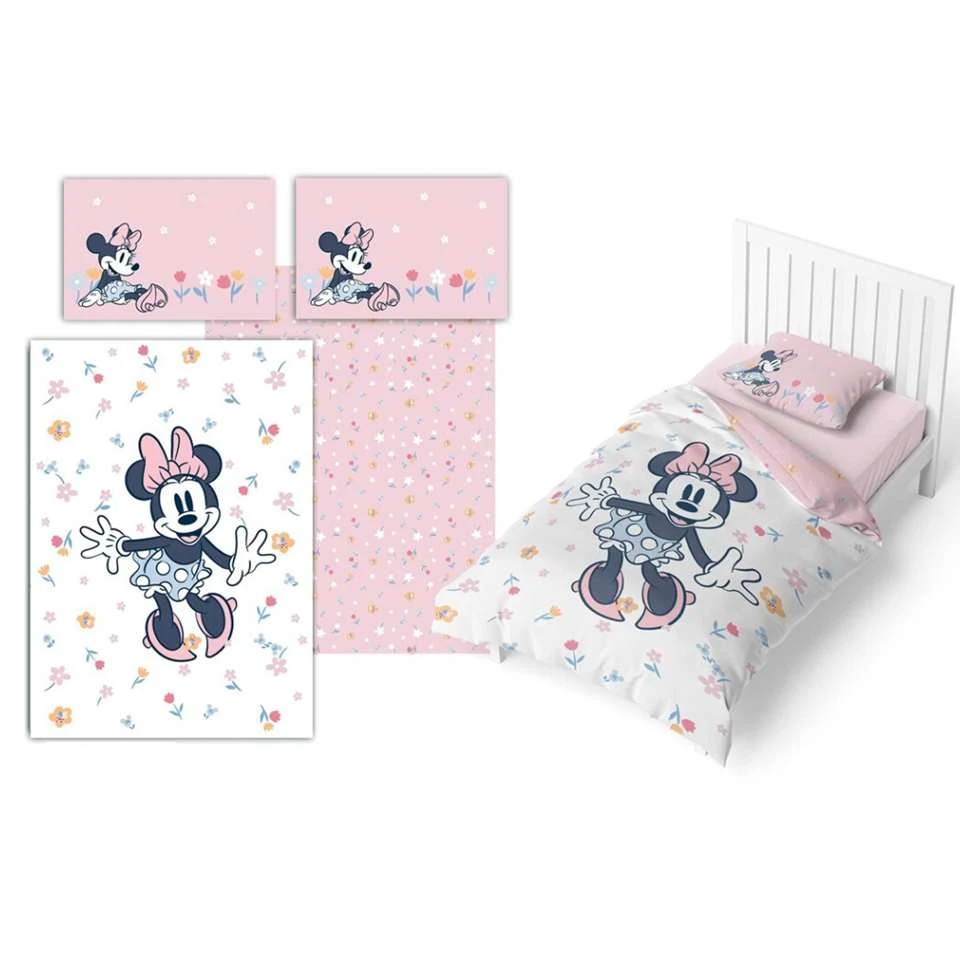 Disney Minnie Mouse Dekbedovertrek Flower Power - 140 X 200 Cm - Katoen 4 Disney Minnie Mouse Dekbedovertrek Flower Power - 140 X 200 Cm - Katoen - Afbeelding 2