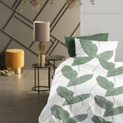 Damai Dekbedovertrek Blade - Bio Katoen - 140x200/220 Cm - Green -Leen Bakker Winkel 1000030664 0101