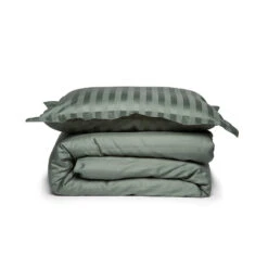 Damai Dekbedovertrek Katoen-satijn - 240 X 240/220cm - Groen Gestreept -Leen Bakker Winkel 1000030669 0101