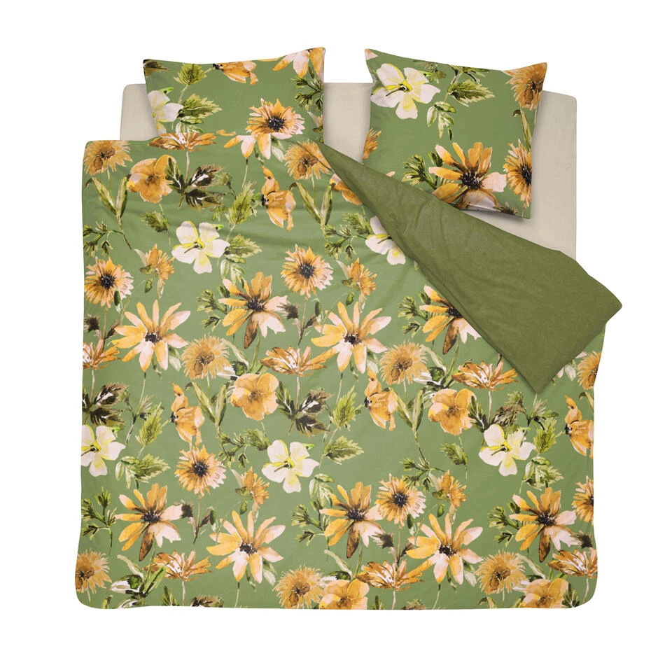 Cinderella Dekbedovertrek Cleo - Katoen - 200x200/220 Cm - Olive Green 3 Cinderella Dekbedovertrek Cleo - Katoen - 200x200/220 Cm - Olive Green