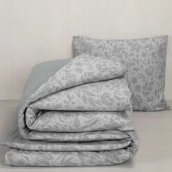 De Witte Lietaer Dekbedovertrek Lea Natural Grey - 140 X 200/220 Cm - Flanel -Leen Bakker Winkel 1000032000 0103