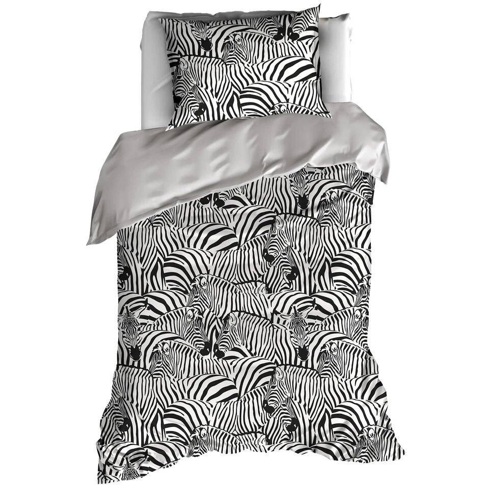 De Witte Lietaer Dekbedovertrek Zebra Cream - 140 X 200/220 Cm - Katoen Flanel 3 De Witte Lietaer Dekbedovertrek Zebra Cream - 140 X 200/220 Cm - Katoen Flanel