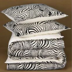 De Witte Lietaer Dekbedovertrek Zebra - 200 X 200/220 Cm - Katoen Flanel -Leen Bakker Winkel 1000032055 0101