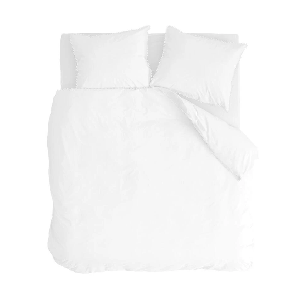 Walra - Dekbedovertrek Pretty Pom Pom - 200x220 Cm - Wit 3 Walra - Dekbedovertrek Pretty Pom Pom - 200x220 Cm - Wit