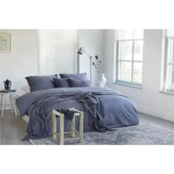 Walra - Dekbedovertrek Vintage Cotton - 200x220 Cm - Blauw -Leen Bakker Winkel 1000034105 0103