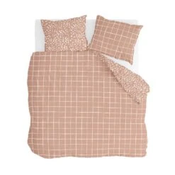 Walra - Dekbedovertrek Remade Dots & Squares - 240x220 Cm - Terra