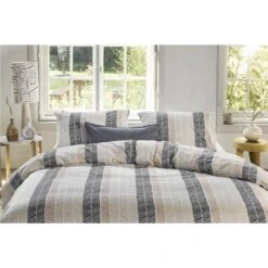 Walra - Dekbedovertrek Remade Drawing Fishbones - 140x220 Cm - Off White -Leen Bakker Winkel 1000034119 0102