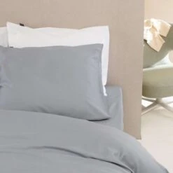 Damai Dekbedovertrek Organic Satijn Grey-1-persoons (140 X 200/220 Cm) -Leen Bakker Winkel 1000034379 0101