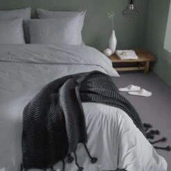 Damai Dekbedovertrek Organic Satijn Grey-1-persoons (140 X 200/220 Cm) -Leen Bakker Winkel 1000034379 0103