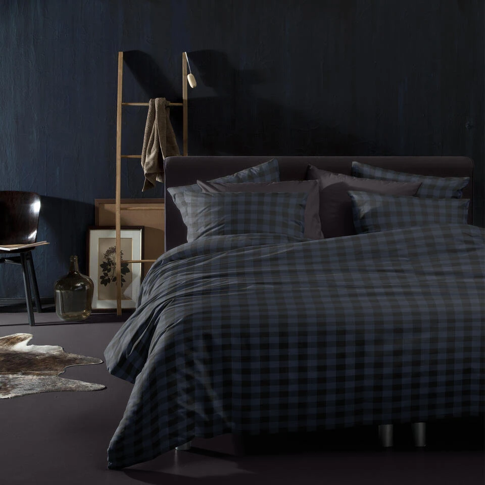 Damai Dekbedovertrek Flanel - 260 X 200/220cm - Blauw Ruitmotief 4 Damai Dekbedovertrek Flanel - 260 X 200/220cm - Blauw Ruitmotief - Afbeelding 2