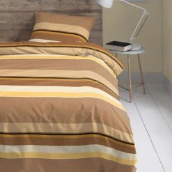 Cinderella Dekbedovertrek Flanel Cuba Caramel-1-persoons (140 X 200/220 Cm) -Leen Bakker Winkel 1000034536 0102