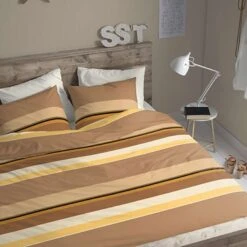 Cinderella Dekbedovertrek Flanel Cuba Caramel-1-persoons (140 X 200/220 Cm) -Leen Bakker Winkel 1000034536 0103