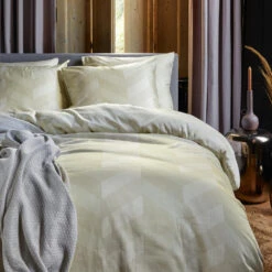 Damai Dekbedovertrek Atomy - Satijn - 260x200/220 Cm - Soft Beige -Leen Bakker Winkel 1000034588 0102