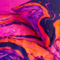 Damai Dekbedovertrek Trance - Satijn - 240x200/220 Cm - Shocking Pink -Leen Bakker Winkel 1000034623 0103