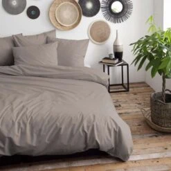 Damai Dekbedovertrek Organic Satijn Taupe-2-persoons (200 X 200/220 Cm) -Leen Bakker Winkel 1000034969 0102