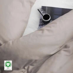 Damai Dekbedovertrek Organic Satijn Taupe-2-persoons (200 X 200/220 Cm) -Leen Bakker Winkel 1000034969 0103