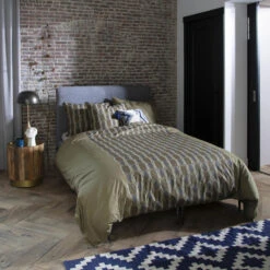 Damai Dekbedovertrek Kente - Katoen - 260x200/220 Cm - Olive Green -Leen Bakker Winkel 1000035135 0101