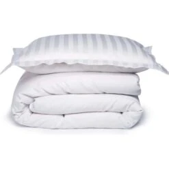 Dekbedovertrek Damai Linea White Satijn-140x200/220 -Leen Bakker Winkel 1000035334 0101