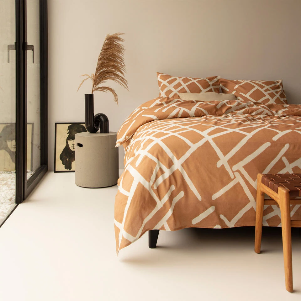 Damai Dekbedovertrek Kline - Katoen - 260x200/220 Cm - Caramel 4 Damai Dekbedovertrek Kline - Katoen - 260x200/220 Cm - Caramel - Afbeelding 2
