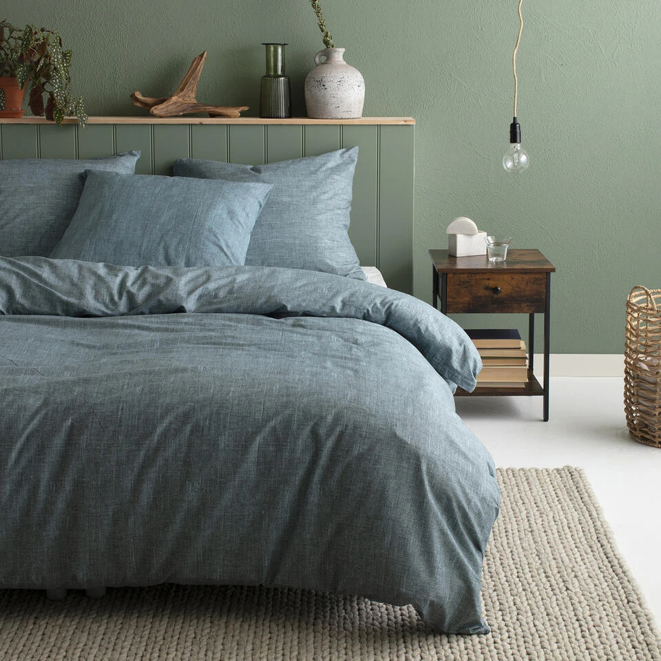 Cinderella Dekbedovertrek Lyn - Katoen - 200x200/220 Cm - Petrol 4 Cinderella Dekbedovertrek Lyn - Katoen - 200x200/220 Cm - Petrol - Afbeelding 2